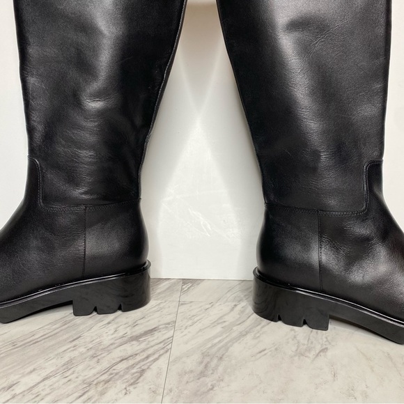 New! Marc Fisher Phidias Lug Sole Black Leather Tall Boot 6 1/2 M - Picture 9 of 16